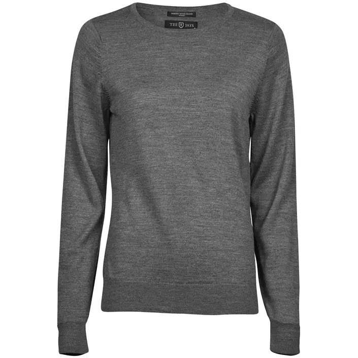 Tee Jays stickad tröja med merinoull dam, Grå melange, large image number 0