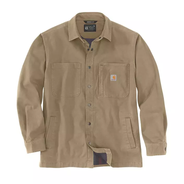 Carhartt fleece fodrad skjorta jacka, Dark khaki, large image number 0