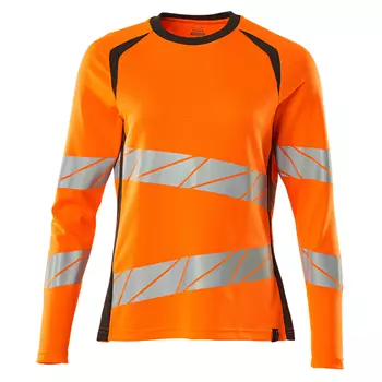 Mascot Accelerate Safe women's long-sleeved T-shirt, Hi-vis Orange/Dark anthracite