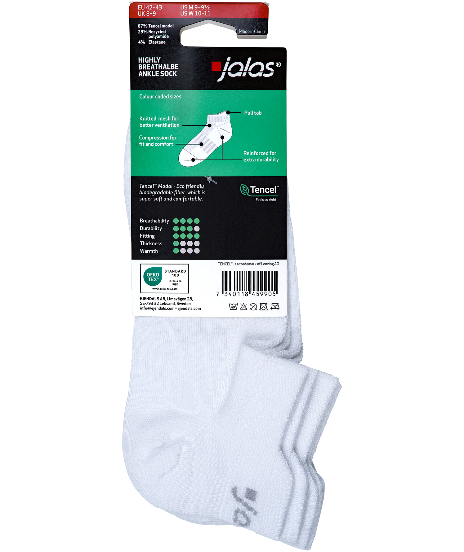 Jalas 2-pack ankel socks, White, large image number 5