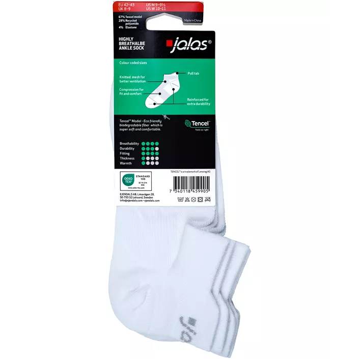 Jalas 2-pack ankel socks, White, large image number 5