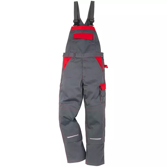 Kansas Icon work bib and brace, Grey/Red, large image number 0