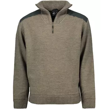 Westborn windbreaker knitted pullover, Brown Melange