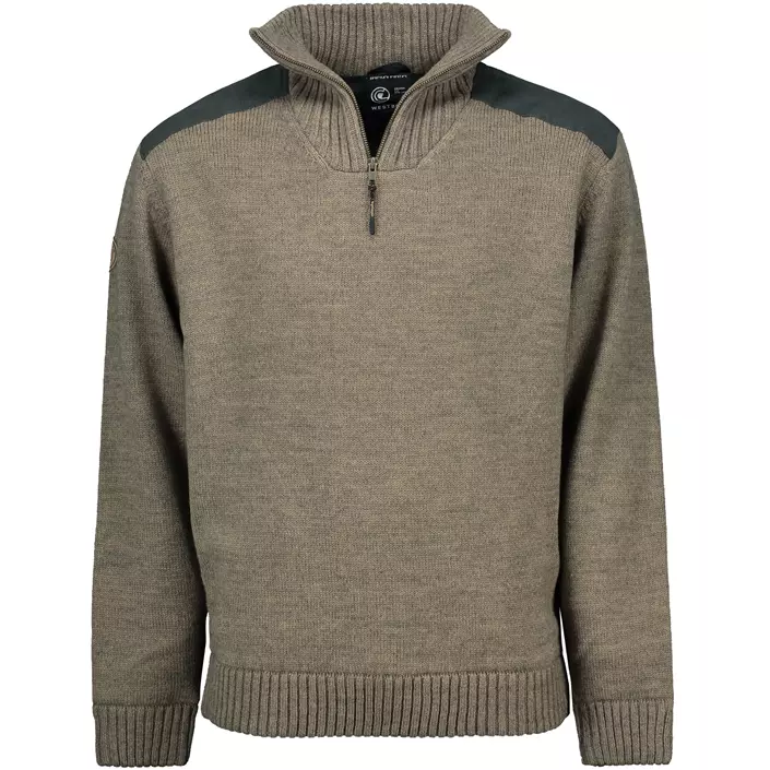 Westborn windbreaker knitted pullover, Brown Melange, large image number 0