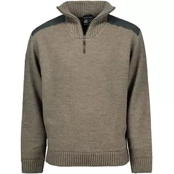 Westborn windbreaker knitted pullover, Brown Melange
