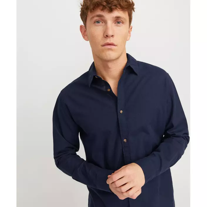 Jack & Jones JJESUMMER skjorta med linne, Navy Blazer, large image number 5