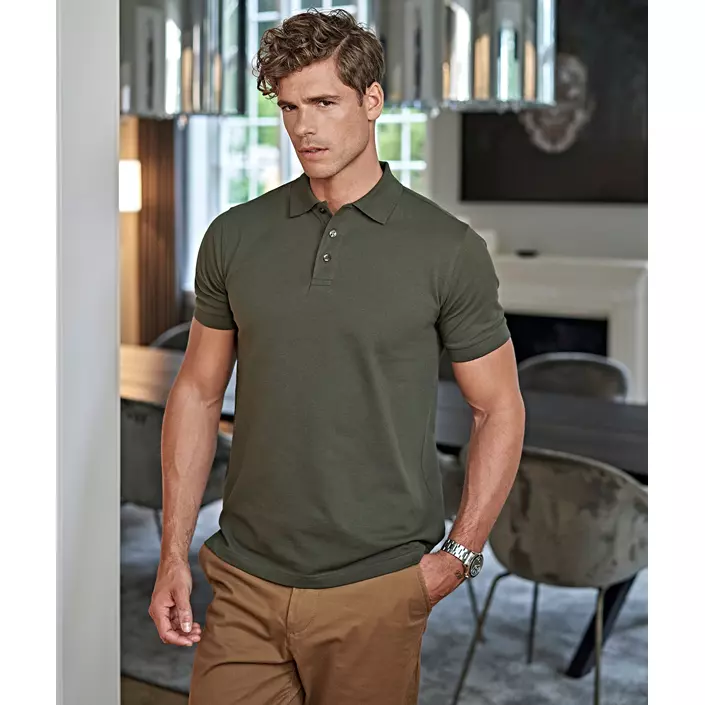 Tee Jays Luxury stretch polo T-skjorte, Deep Green, large image number 1