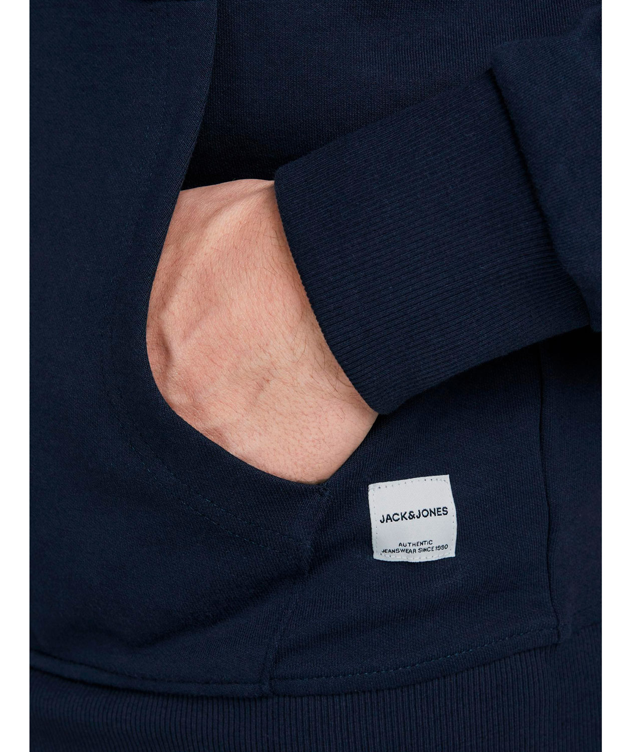 Jack & Jones JJEBASIC Kapuzensweatshirt mit Rei&szlig;verschluss, Navy Blazer, large image number 3