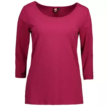 ID Stretch women's T-shirt with 3/4-length sleeves, Cerise