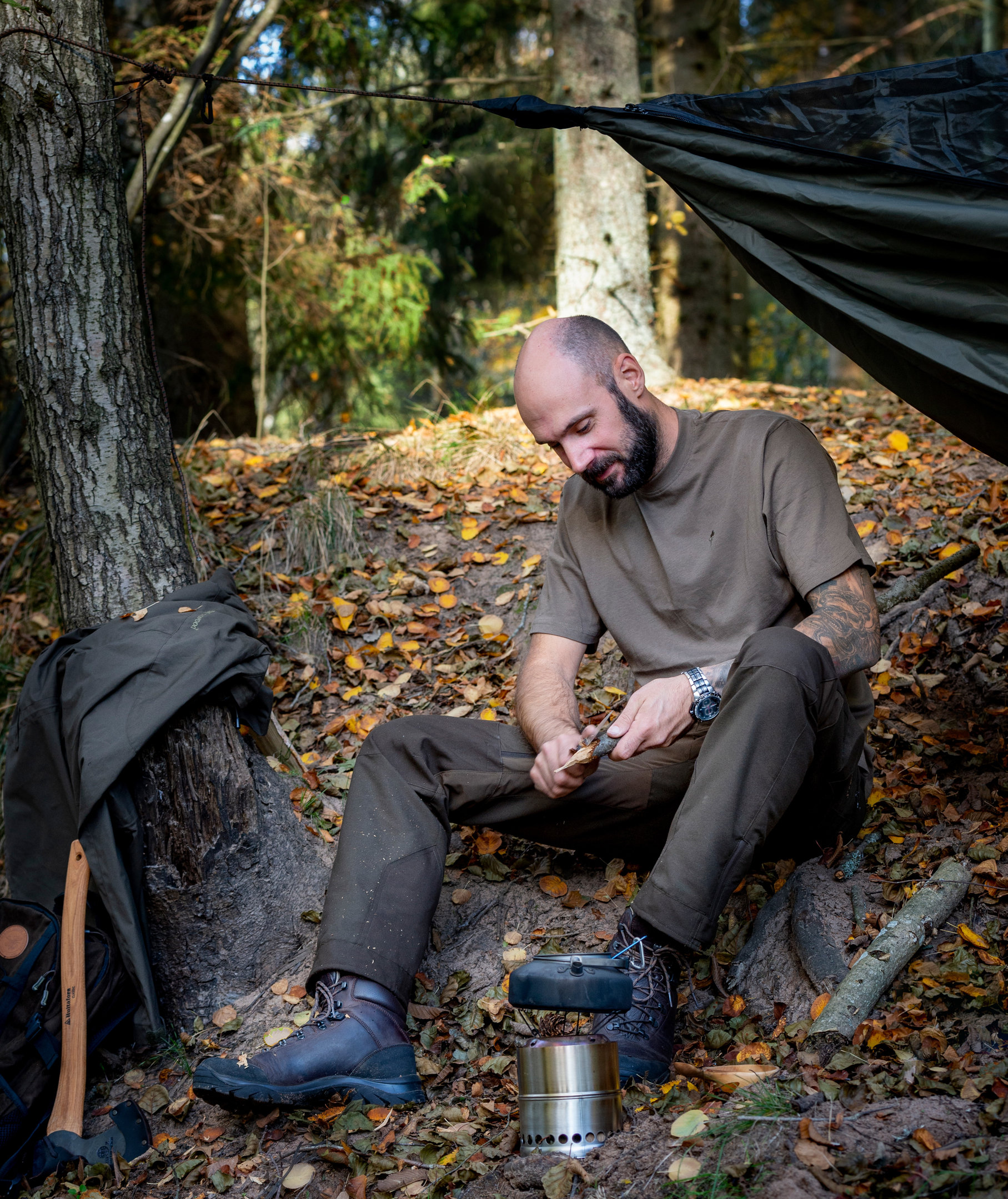 Pinewood 3-pak T-shirt, Brun/khaki, large image number 4