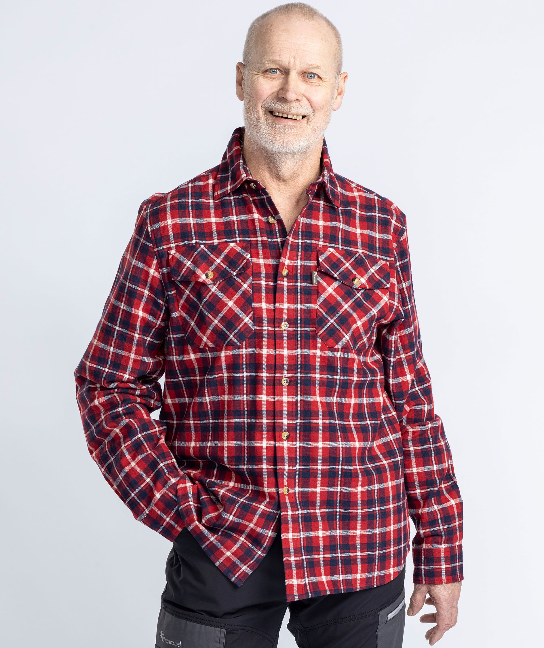 Pinewood H&auml;rjedalen regular fit flannel skovmandsskjorte, R&oslash;d/Navy, large image number 3