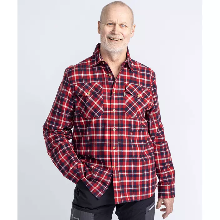 Pinewood Härjedalen regular fit flannel skovmandsskjorte, Rød/Navy, large image number 3