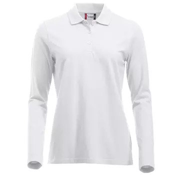 Clique Classic Marion long-sleeved women's polo shirt, White