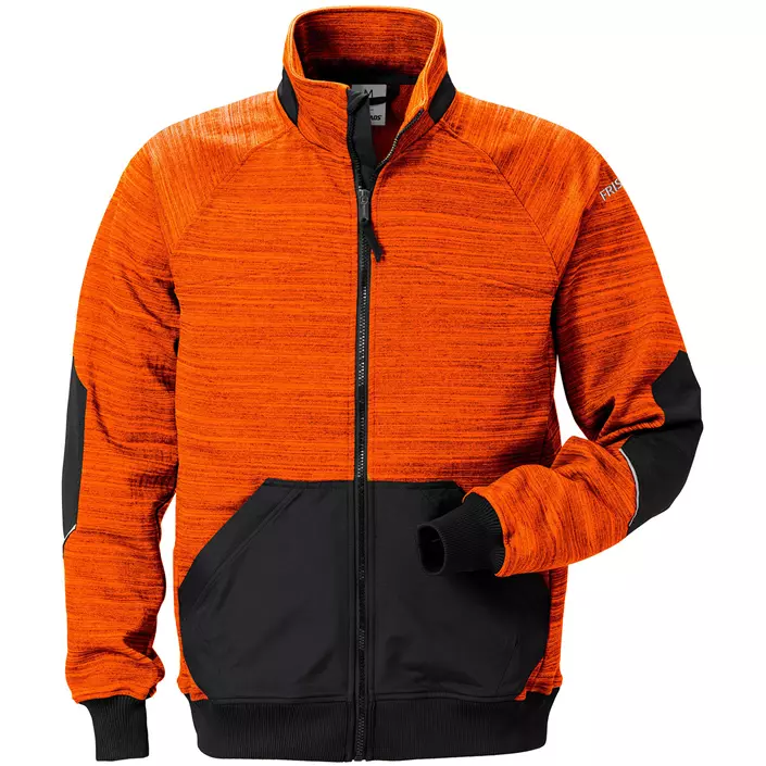 Fristads Gen Y sweat jacket 7052, Black/Hi-vis Orange, large image number 0