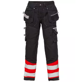 Fristads Gen Y craftsman trousers 2127, Hi-vis Red/Black