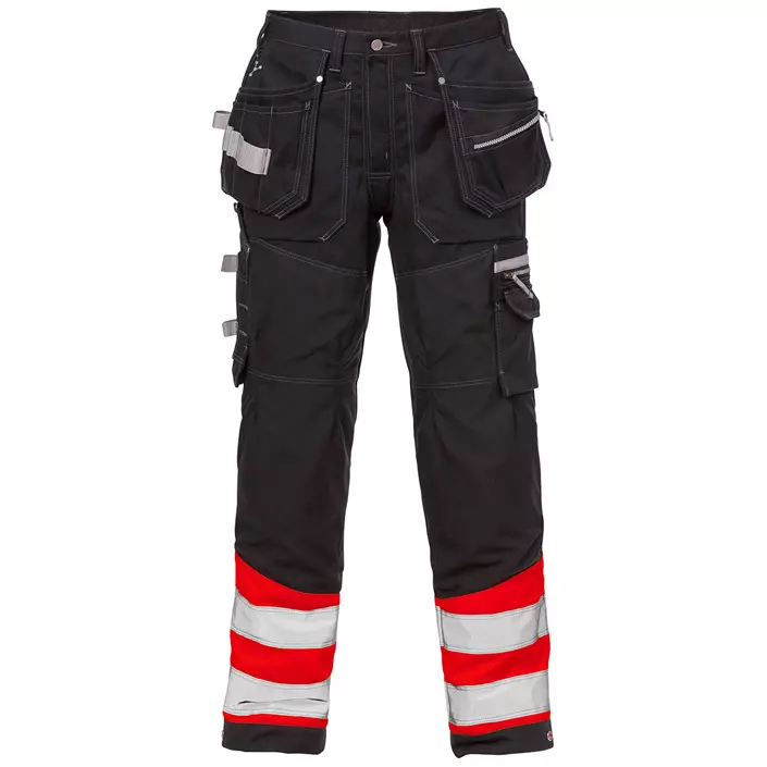 Fristads Gen Y craftsman trousers 2127, Hi-vis Red/Black, large image number 0