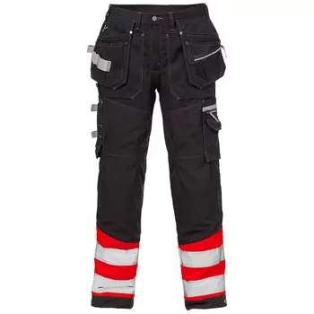 Fristads Gen Y craftsman trousers 2127, Hi-vis Red/Black