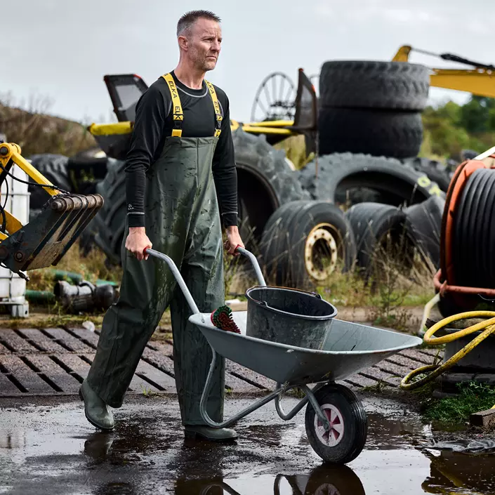 ELKA Elements PU/PVC regnhängselbyxa, Olivgrön, large image number 1