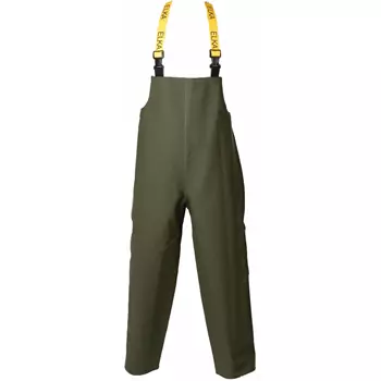 Elka PVC Heavy bib and brace trousers, Olive Green