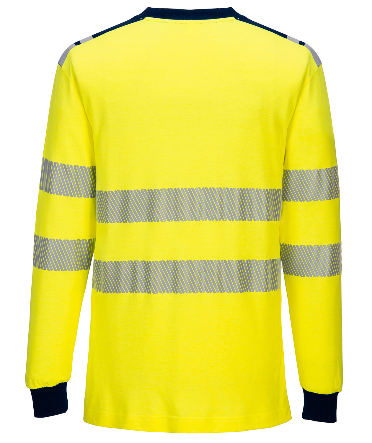 Portwest PW3 FR l&aring;ng&auml;rmad T-shirt, Varsel yellow/marinbl&aring;