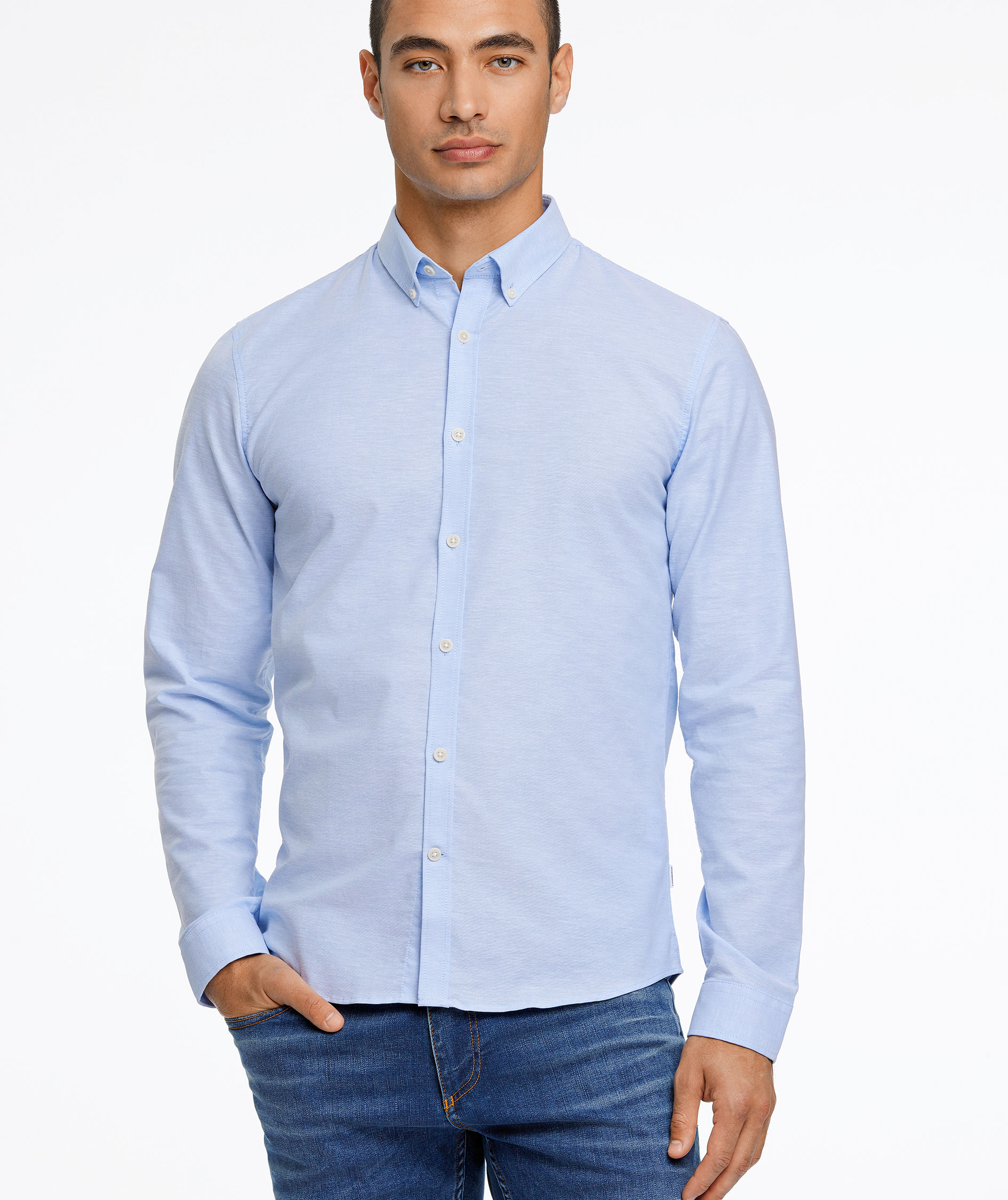 Lindbergh Oxford Superflex Hemd, LT Blue Mix, large image number 5