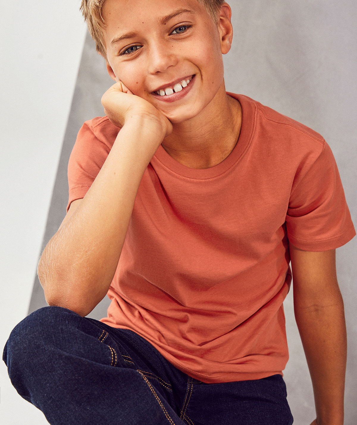 ID organic T-shirt for kids, Coral, large image number 1