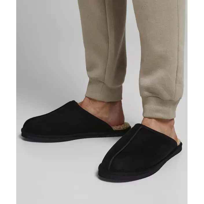 Jack & Jones JFWDUDELY mikrofiber slippers, Black, large image number 1