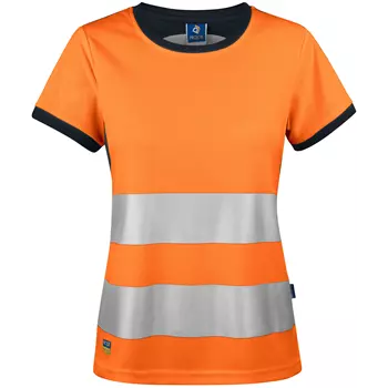 ProJob dame T-shirt 6012, Hi-Vis Orange/Sort