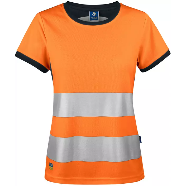 ProJob T-shirt dam 6012, Varsel Orange/Svart, large image number 0
