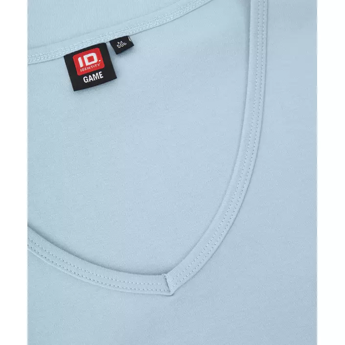 ID Interlock dame T-shirt med v-hals, Lyseblå, large image number 3