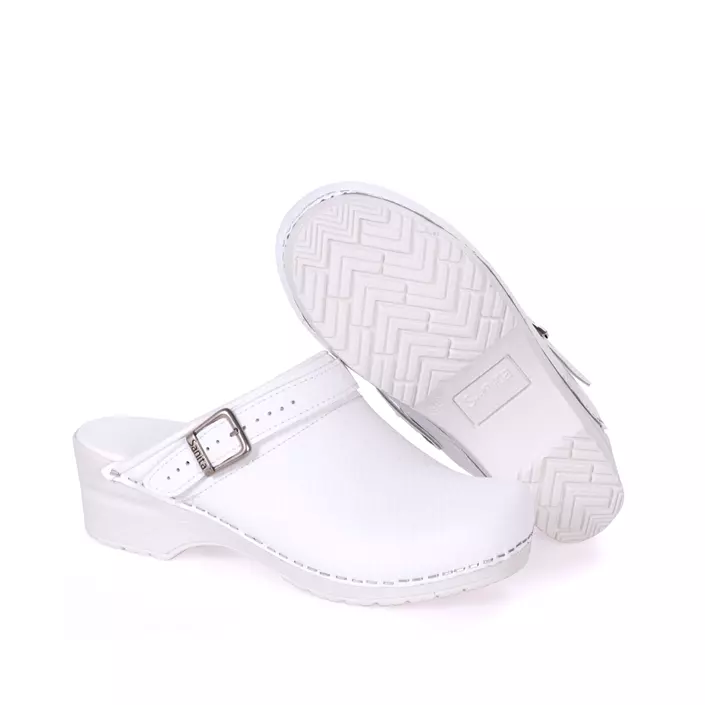 Sanita San Flex women's clogs with heel strap, White, large image number 1
