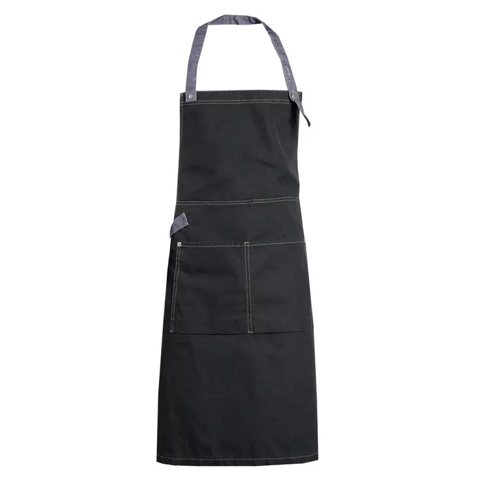 Nybo Workwear New Nordic bib apron with pockets, Black/Blue, Black/Blue, large image number 0
