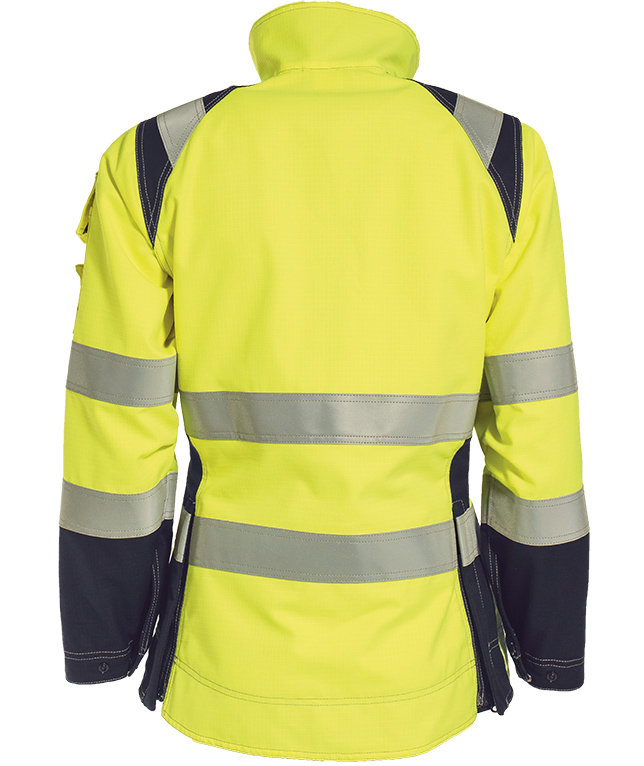 Tranemo Tera TX arbetsjacka dam, Varsel gul/marinbl&aring;