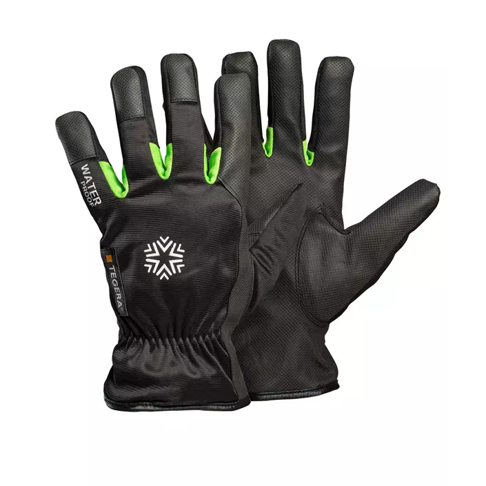 Tegera 518 winter work gloves, Black/Green, large image number 0
