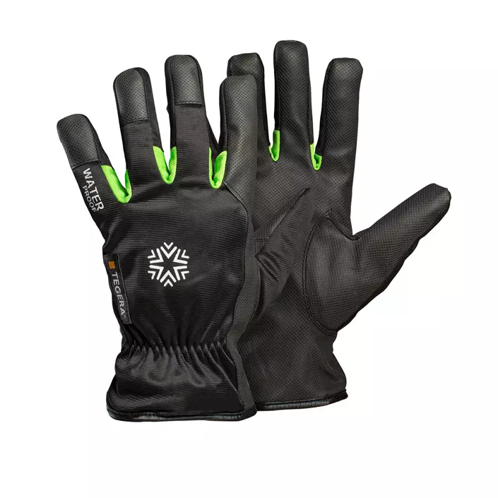 Tegera 518 winter work gloves, Black/Green, large image number 0