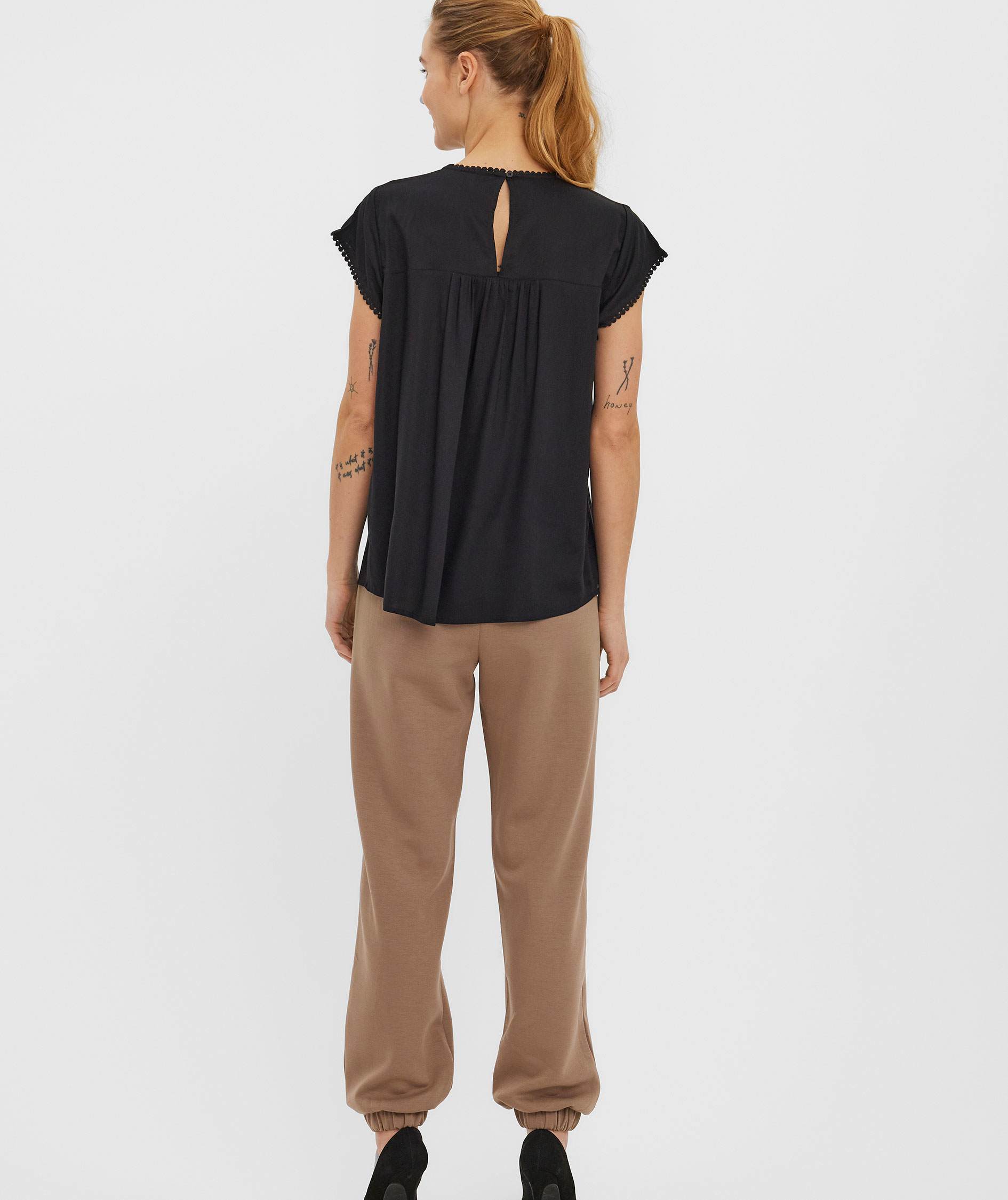 Vero Moda VMDEBBIE PLEAT women's blouse, Black, large image number 2