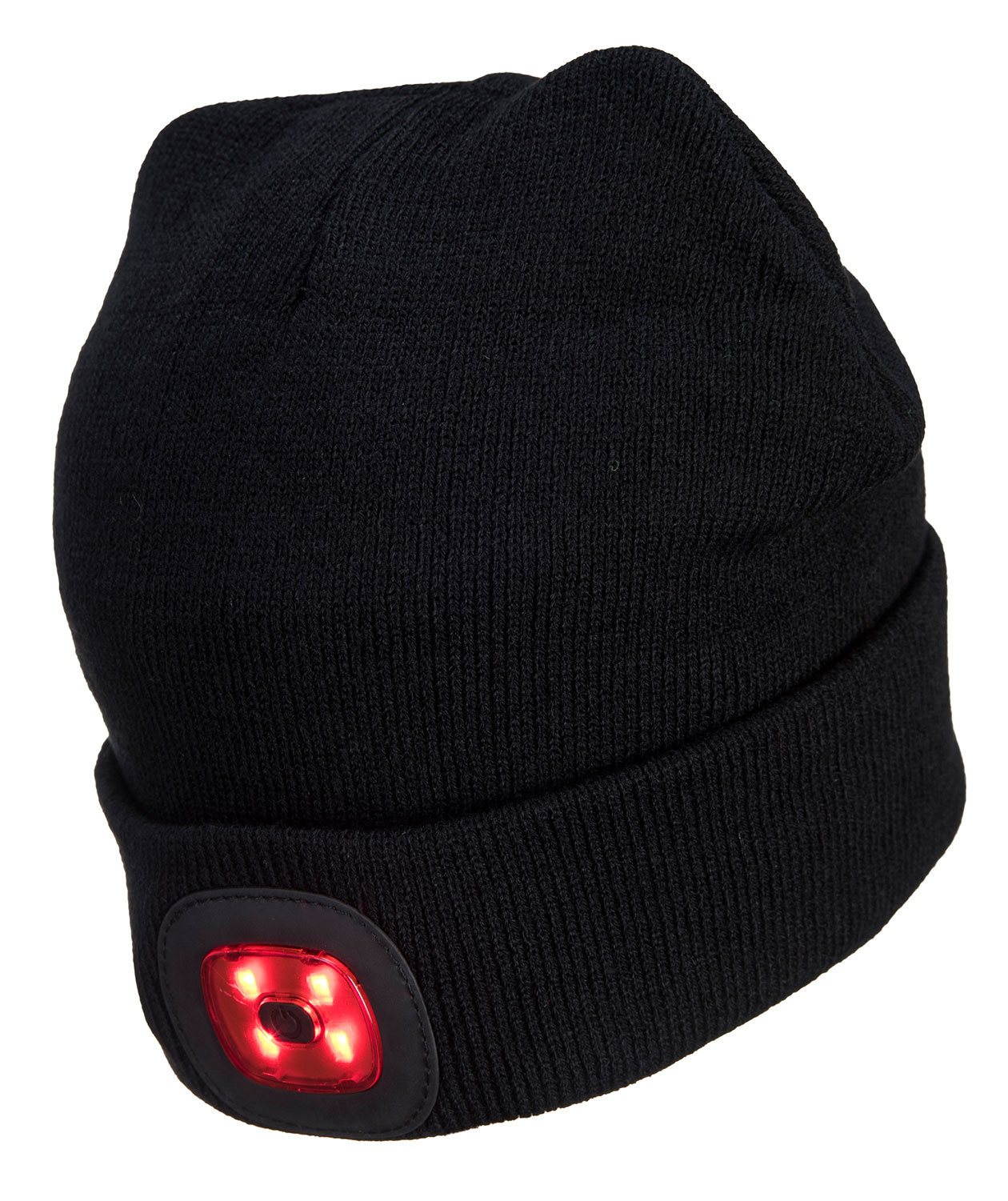 Portwest Twin LED knitted beanie with lights on the front and back, Black, large image number 0