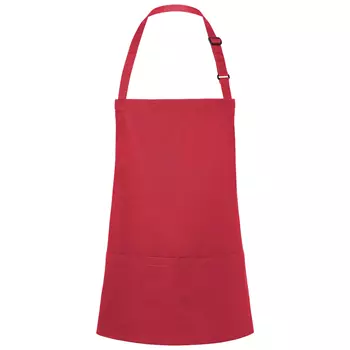Karlowsky Basic bib apron with pockets, Raspberry Red