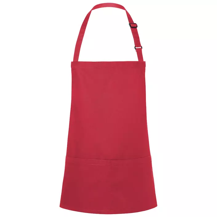 Karlowsky Basic bib apron with pockets, Raspberry Red, Raspberry Red, large image number 0