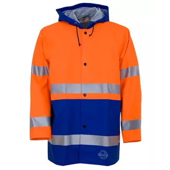 Abeko Atec rain jacket, Hi-Vis Orange/Royal Blue