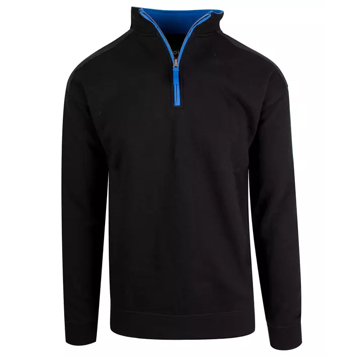 YOU Valdez sweatshirt med kort lynlås, Sort/kornblå, large image number 0