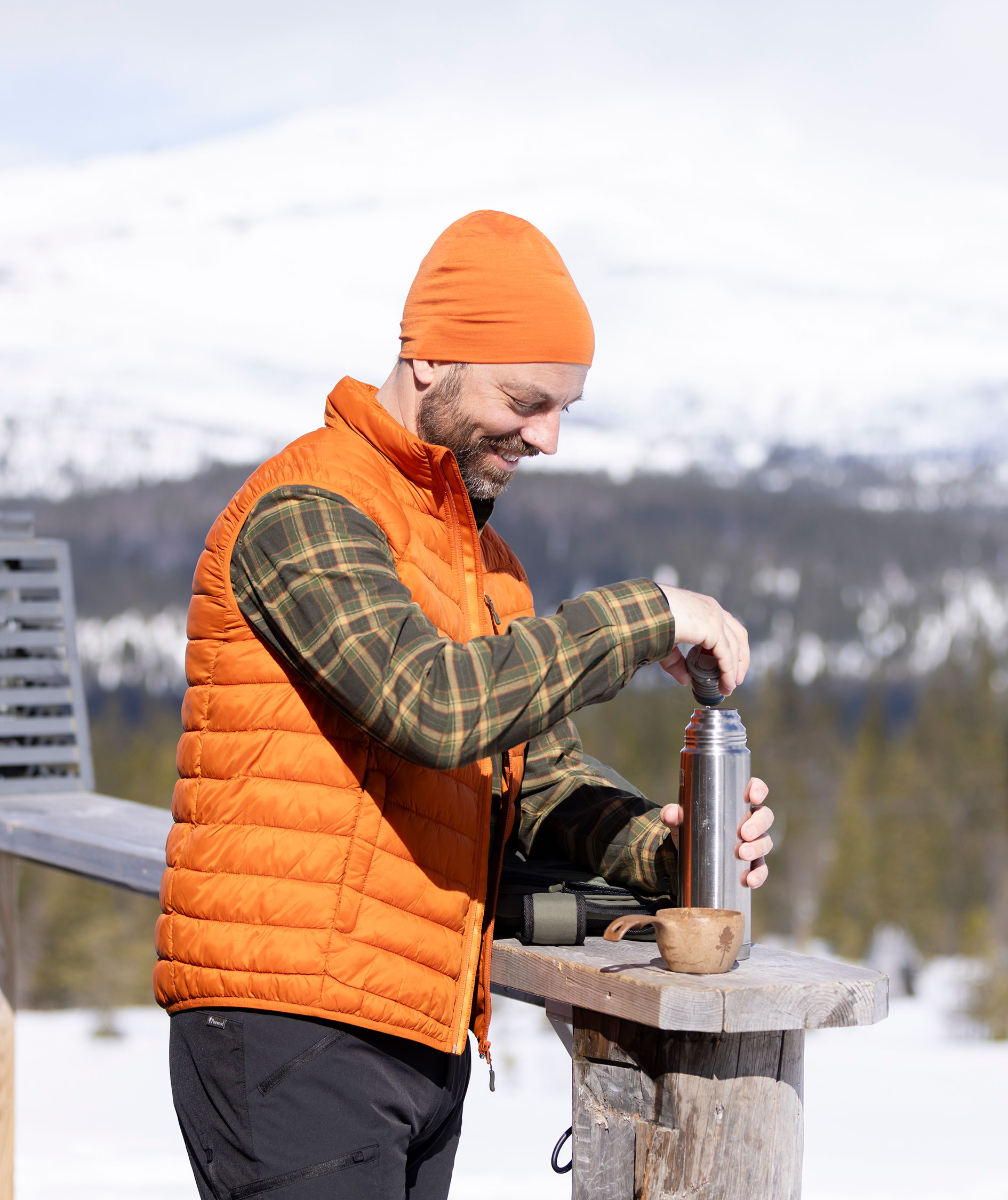 Pinewood&nbsp;hue med merinould, Burned Orange