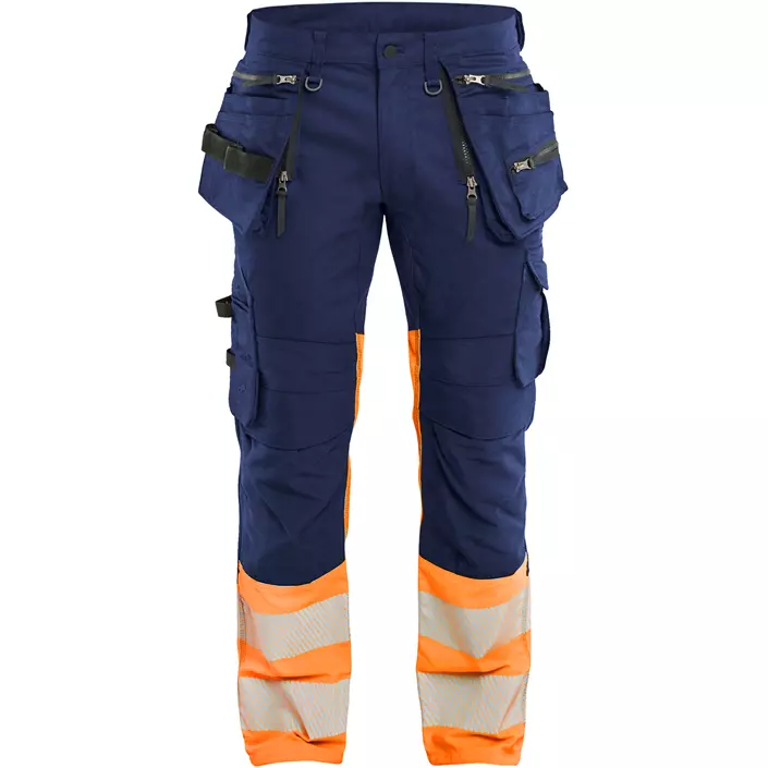 Blåkläder håndværkerbukser, Marine/Hi-Vis Orange, large image number 0