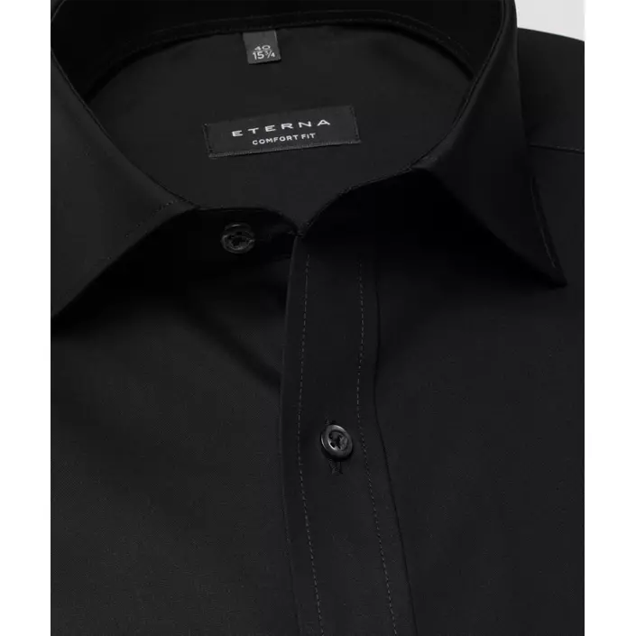 Eterna Uni Poplin Comfort fit skjorta, Black, large image number 3