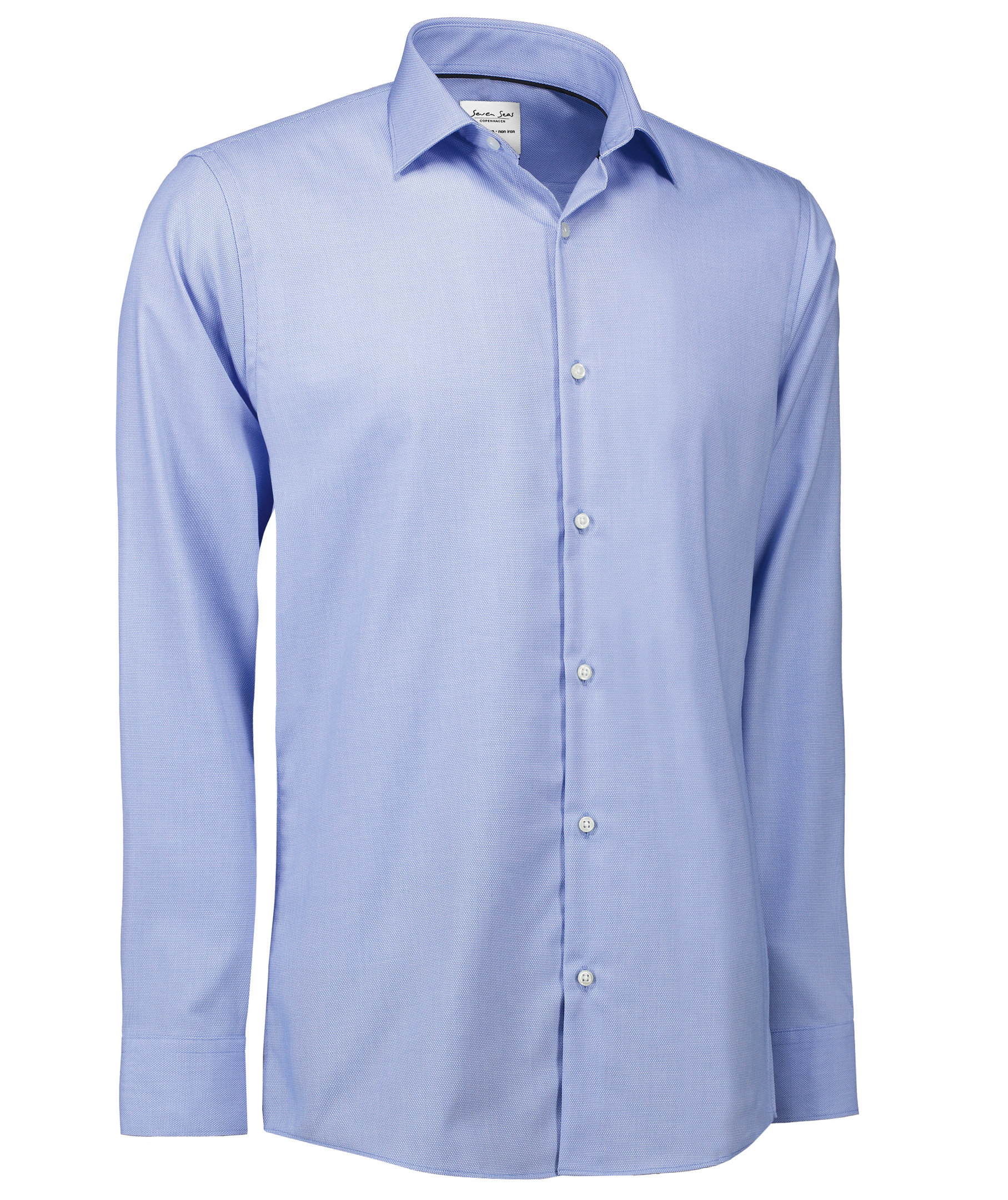 Seven Seas Dobby Royal Oxford Slim fit shirt, Light Blue, large image number 2
