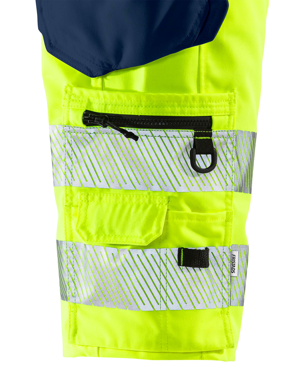 Fristads craftsman shorts 2509 PLU, Hi-Vis yellow/marine, large image number 2