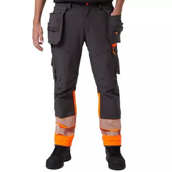 Helly Hansen ICU BRZ craftsman trousers full stretch, Ebony/Hi-Vis Orange