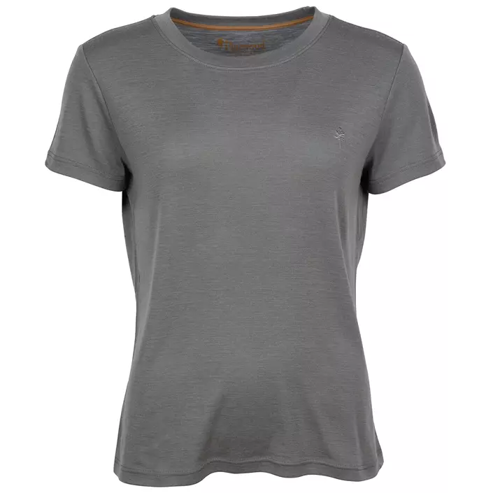 Pinewood dame T-shirt med merinoull, Grå, large image number 0