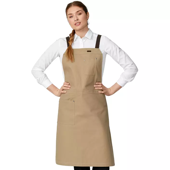 Kentaur Raw crossback förkläde, Khaki, Khaki, large image number 1