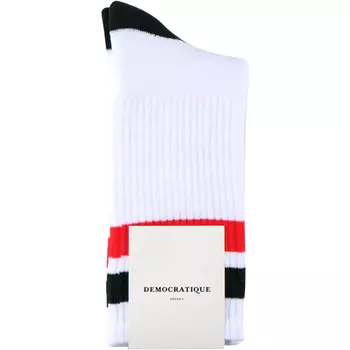 Democratique Athletique Classique socks, White/Red/Green